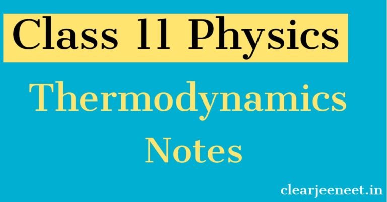 Thermodynamics Notes PDF for JEE NEET Physics